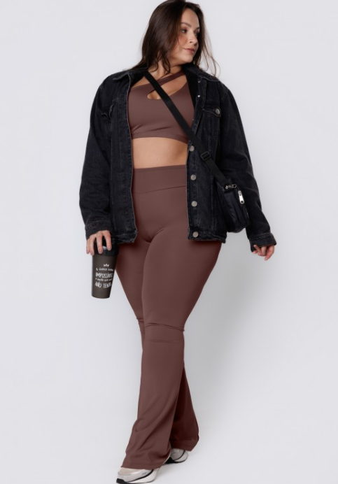 Back To Rio 70s Flare Leggings – Brown
