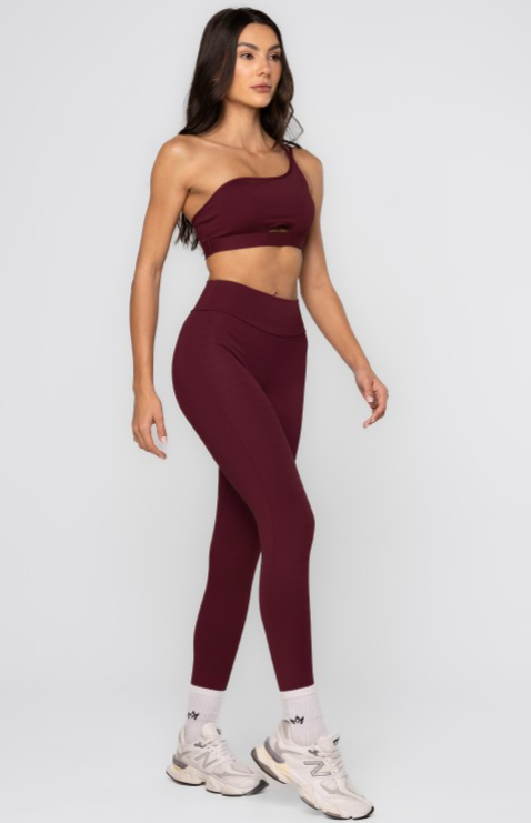 High-Rise Açaí Legging – Burgundy