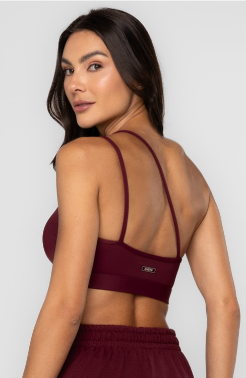 One-Shoulder Açaí Top – Burgundy