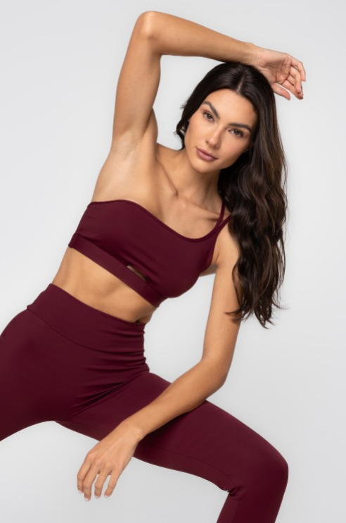 One-Shoulder Açaí Top – Burgundy